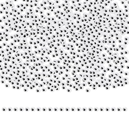 Image of TOAOB 300pcs 4mm Plastic Mini Wiggle Googly Eyes Self Adhesive White | Round Small Eyeballs, Sticker Eyes, DIY Arts Crafts, Scrapbooking, Accessories