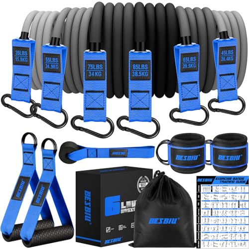 Image of Heavy Resistance Bands for Working Out, 300lbs /360lb /420lb Exercise Bands Workout Bands with Handles, Door Anchor, Ankle Straps, Home Gym Workout Equipment for Men Fitness Strength Training Stretching