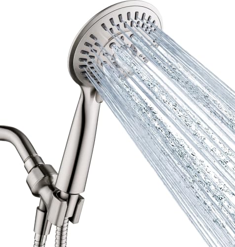 Set de ducha de mano con 9 ajustes de spray, incluye manguera de ducha de acero inoxidable y soporte de ducha ajustable