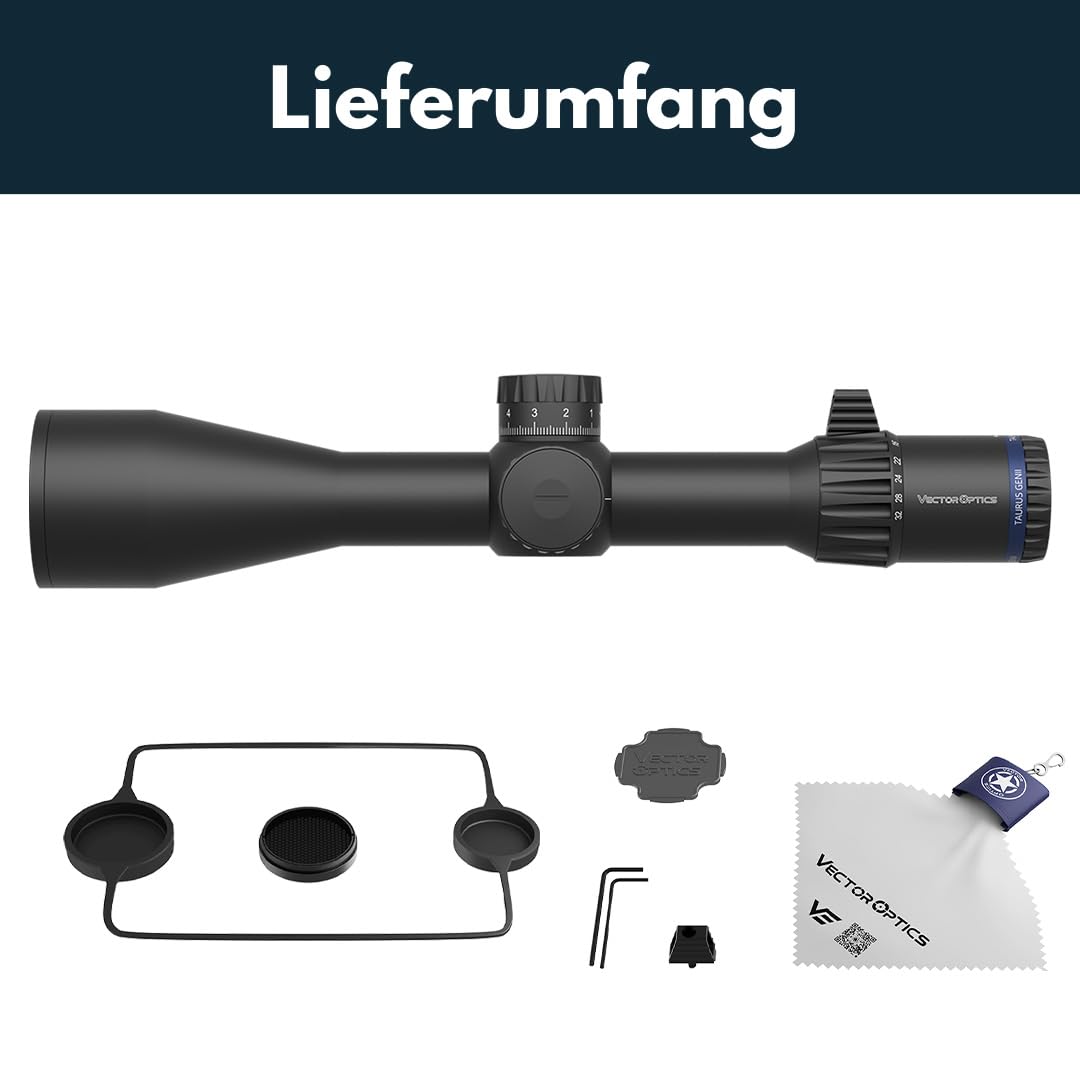Vector Optics SCFF-34 Taurus Gen II 4-32x56 FFP - Cannocchiale per sport, airsoft e caccia, fucile ad aria compressa, visiera bersaglio, cannocchiale per fucile, scopa rifle
