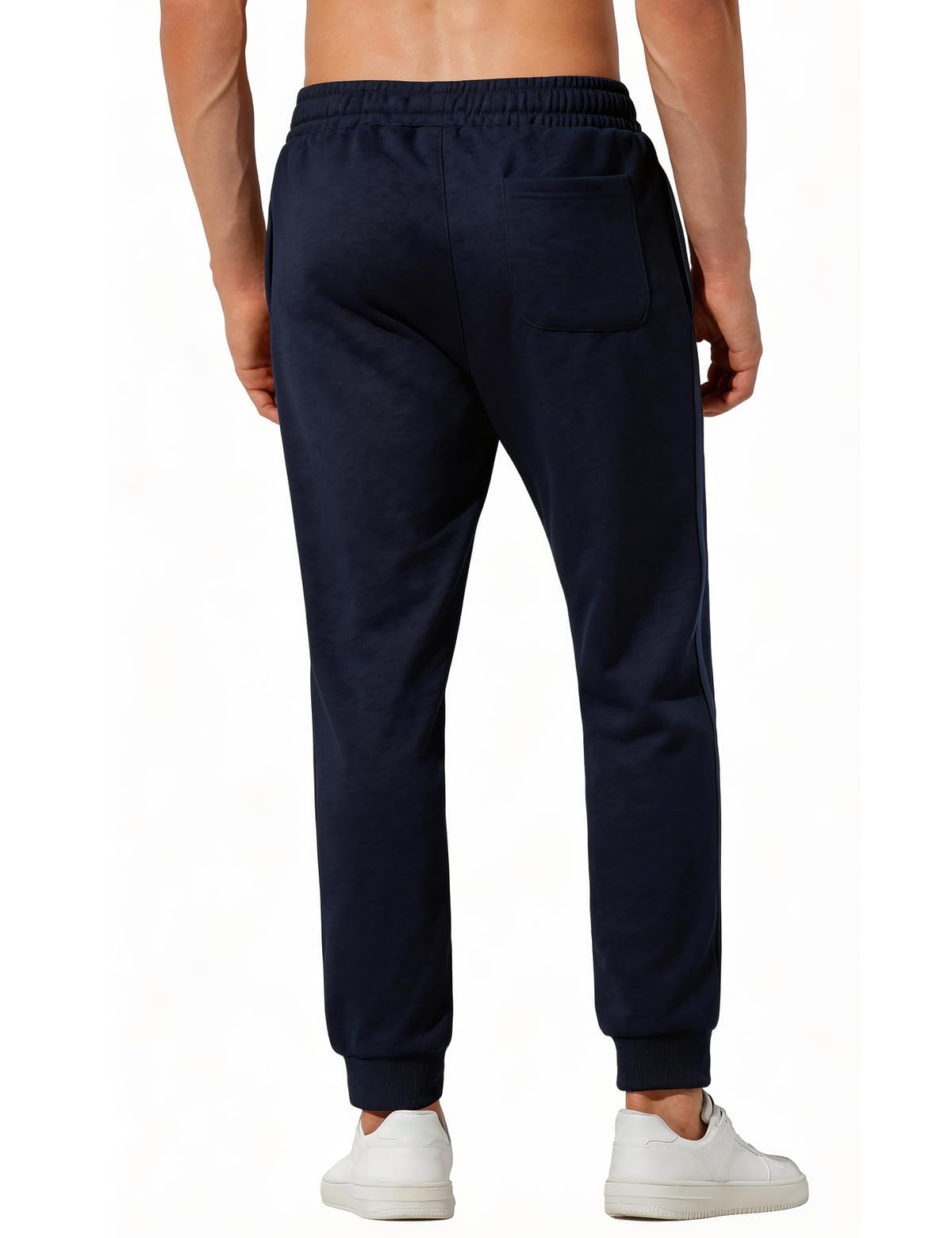 Pantalón de Chándal Hombre Largo 100% Algodón Bolsillos Cremallera Deportivos Gimnasio Running