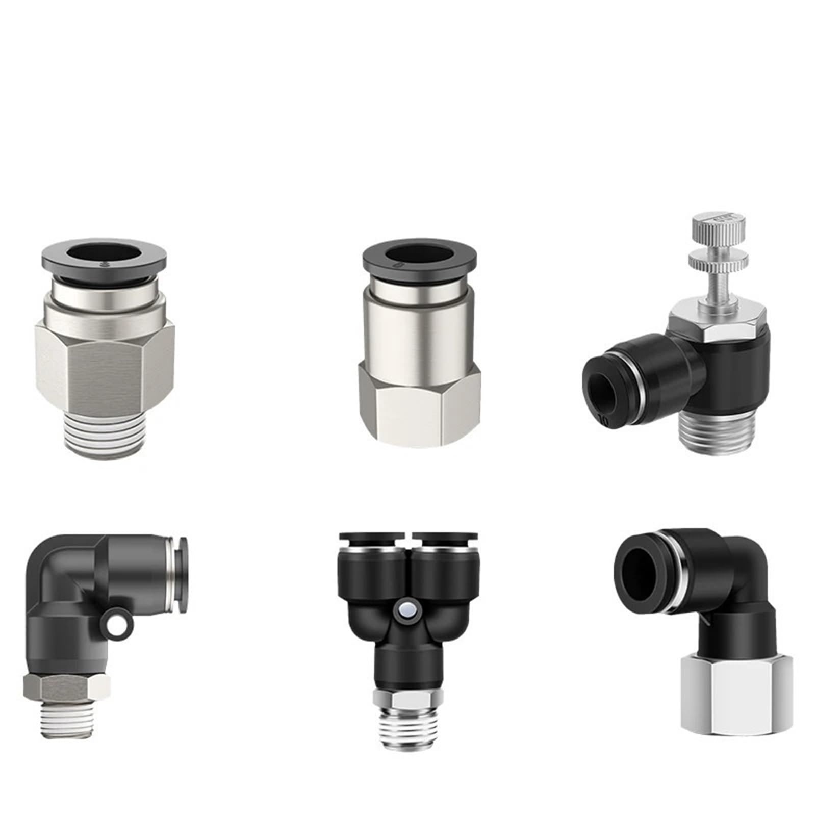 Qlyueui 8-04 (8Mm-1L2) 1Pcs Black Air Hose Fittings 1/8 1/4 3/8 1/2 4Mm/6Mm/8Mm/10Mm Pc Pcf Pl Tube Quick Connector Pipe Hose Pneumatic Push Fitting(,Pl)