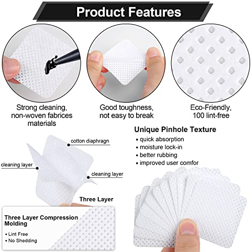 400 pieces nail cotton pads1 pull-down pump dispenser bottlesuper absorbent soft non-woven eyelash glue wipesnail polish dehumidifier for eyelash extension products and nail oil bottlepink white