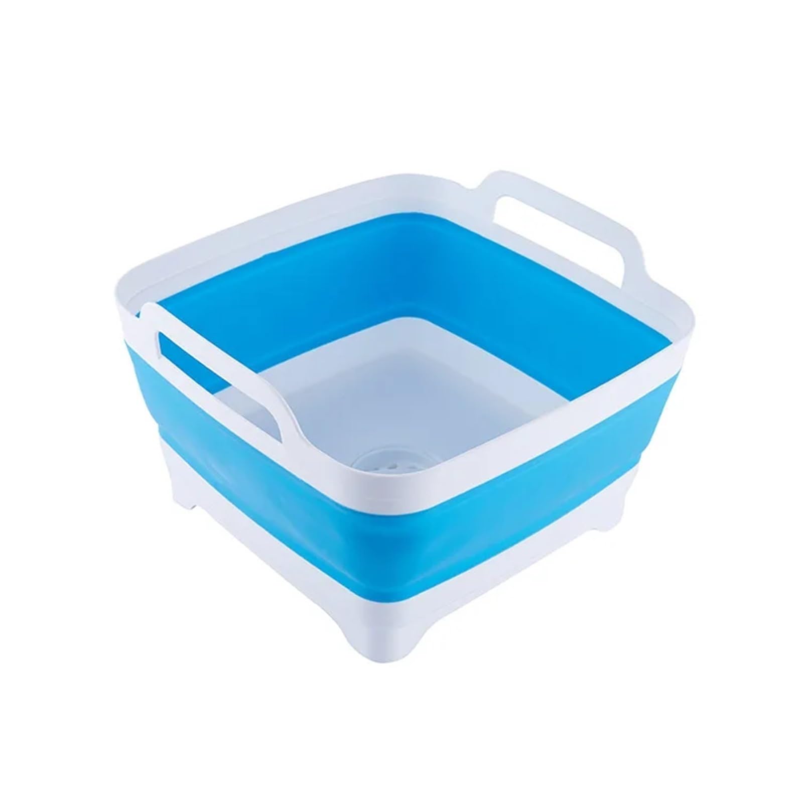 2 Stück Outdoor-Klappeimer, Outdoor-Eiskübel, tragbarer zusammenklappbarer Abflusskorb for Camping, Angeln, Picknick Für Draußen Angeln Camping(Blue)