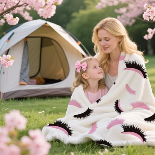 Ivarunner Lash Blanket for Lash Bed, Mom Blanket Super Soft Preppy Girly Throw Blanket for Couch Sofa Bed Lash Room Decor, Pink Birthday Gifts for Mom 50