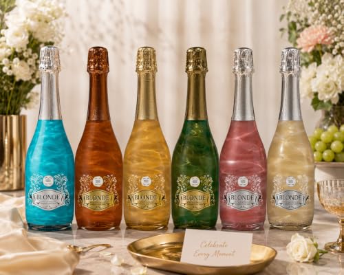 Image of Blonde Magic Drink Sparkling Grape Drink, 750 ml | Premium Non-Alcoholic Celebration Beverage with Magical Shimmering Effect | Perfect for Parties, Gifting & Special Occasions (Silver - 750ml)