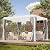10' × 10' Louvered Pergola, Outdoor Aluminium Canopy with Adjustable Roof Curtains and Netting for Patio, Deck, Garden, Yard, Beach. (White)