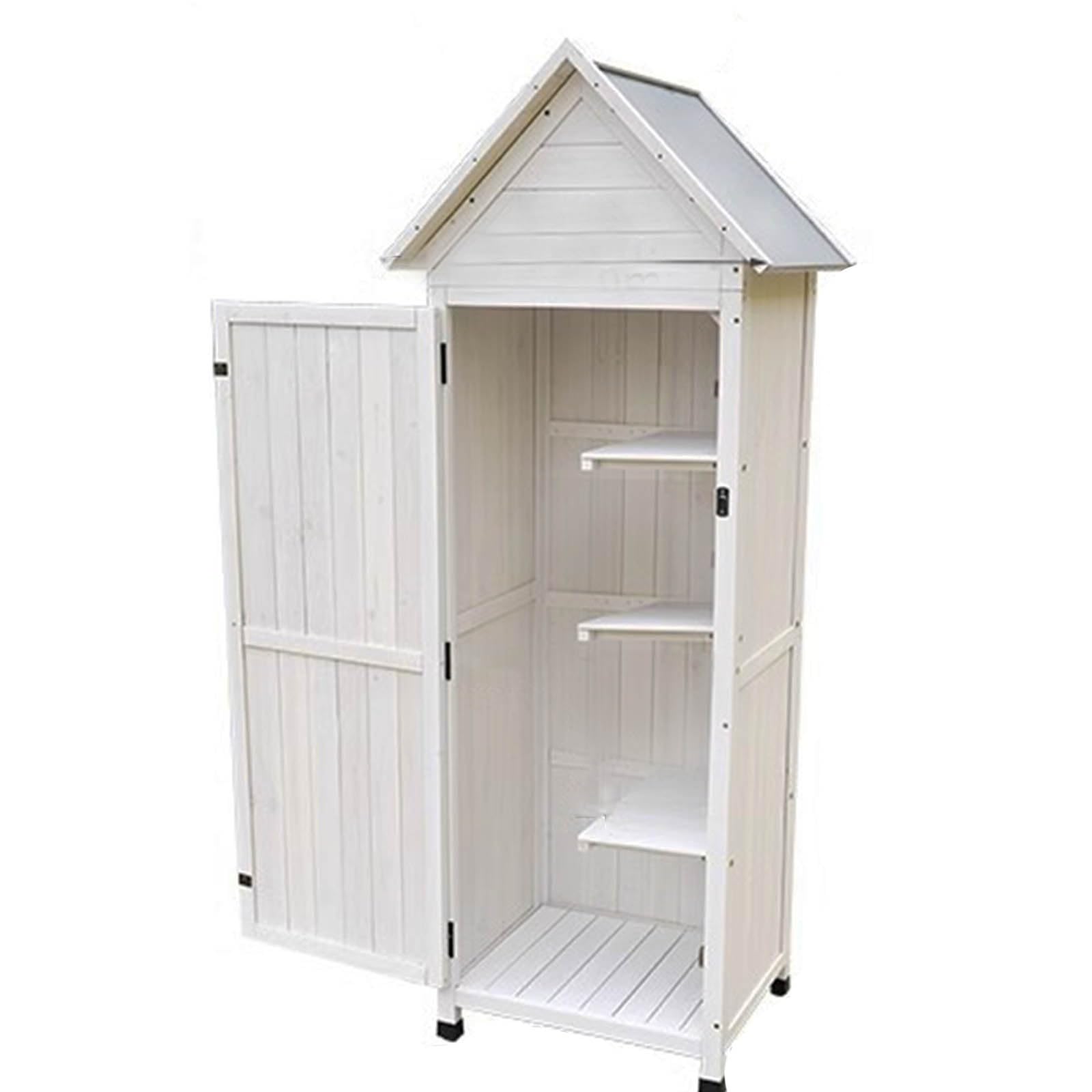 Gartenschrank Außenlagerschuppen Außenwerkzeugschrank Balkon-Kleinteileschrank(Weiß)
