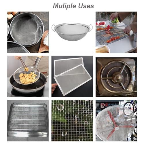 stainless steel mesh screen 20mesh 15734x47234 40x120cm woven fine wire mesh easy to cut for air vent cage garden window screen and diy projects