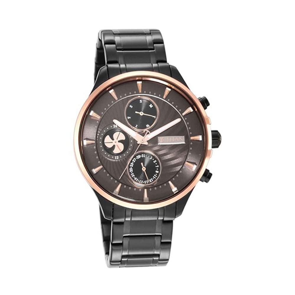 Titan Regalia Maritime Anthracite Dial Quartz Multifunction Stainless Steel Strap Watch for Men-NS1873KM01 (B09LV9BV13) Amazon Price History, Amazon Price Tracker