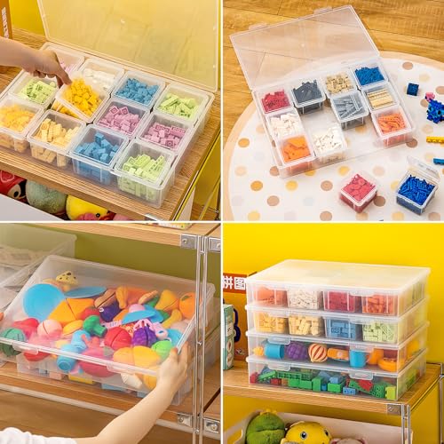 Image of Vidifor 13Pcs Extra Large Bead Storage Container with Hinged Lid, Craft Supply Case, Legos Storage. (1)