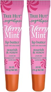 Sugarlips Merry Mint Lip Butter, Moisturizing Lip Care for Full, Soft Lips, Essential Hydration, Holiday Gift & Stocking Stuffer, 0.52 fl oz (Pack of 2)