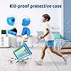 HAPPYBE 8 inch Kids Tablet, 8" Display, 1080p Full HD, Quad Core Android 10, 32GB, Parental Control, Kidoz Installed, WiFi, Dual Camera Google Play, YouTube, Children’s Tablets, Kid-Proof Case (Blue)