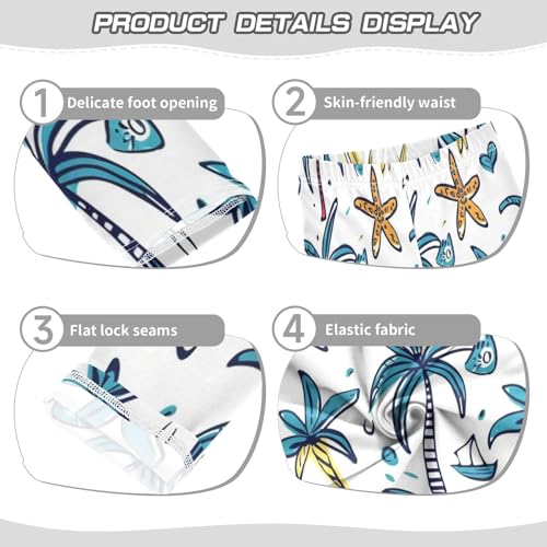 Bolaz Toddler Girls Leggings Printed Yoga Pants Leggings Starfish Coconut Tree for Kids3