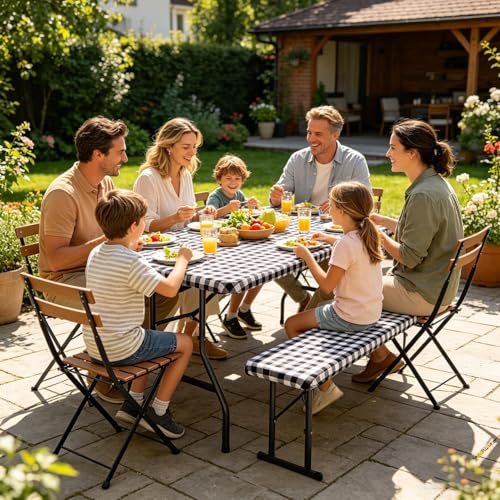 Housse de table de pique-nique lavable pour repas de barbecue extérieur - 4