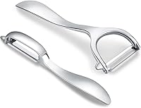 Honsen Set of 2 Stainless Steel Vegetable Peelers - Y-Shaped & I-Shaped for Potatoes, Fruits & Veggies, Rustproof Sharp Blades
