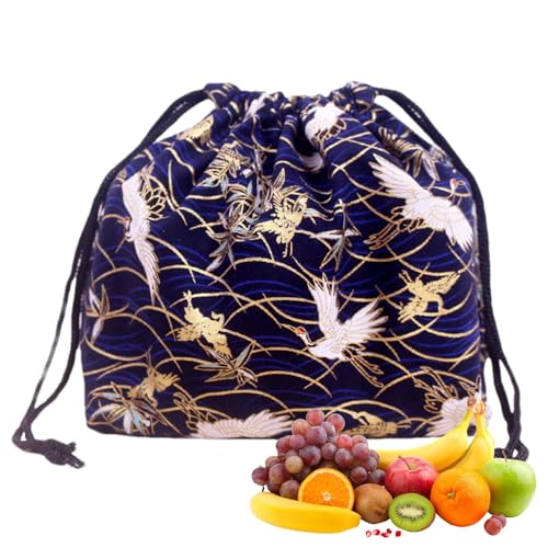 Genérico Lunch Bag   Japanese Style Lunch Bag | food storage purse, Lunchs Handy Bags | Drawstring Lunchs Purse, Portable Foods Storage Pursee, Reusable Food Tote Bages for Work, Women, Travel