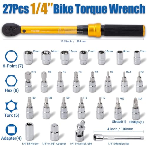 YIYEIE 1/4 Inch Drive Bike Torque Wrench
