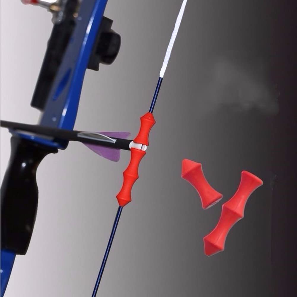 Protège-doigts En Silicone Pour Tir à L'arc - Rouleaux à Clipser Sur La Corde, Noir (2 Tailles)