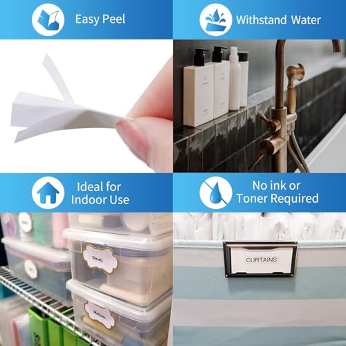 Oozmas Replacement for Dymo Label Maker Refills White Plastic Letratag 1/2 Inch x 13 Feet Label Tape, 12mm x 4m for 91331 LetraTag Label Maker LT100H 200B LT100T QX50, 5 Pack image 3