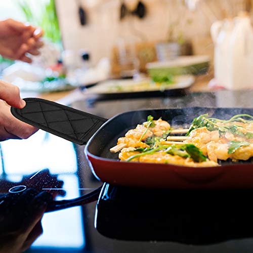 Evoio Hot Handle Holder, Cast Iron Skillet Handle Covers, Non-Slip Machine Washable Pot Holder Sleeves for Kitchen, BBQ and Baking (4-Pack Black) - Thumbnail 6