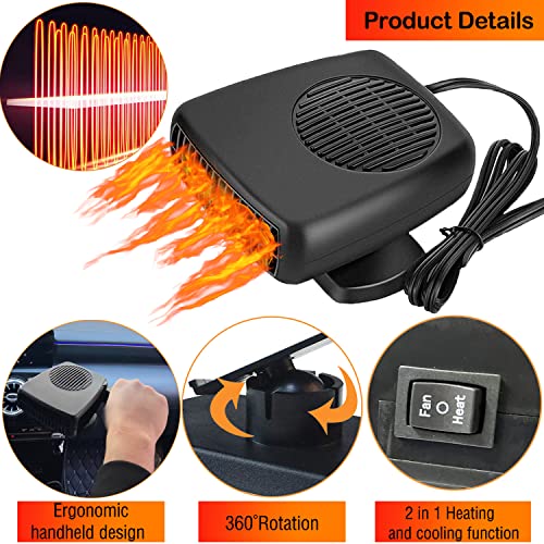 Kinowji SJ-006 Car Heater, 200W 2 In 1 Portable Car Heater Fast Heating Quickly Defrost Defogger Demister Heat Cooling Fan Auto Dryer Windshield Defroster Plug In Cigarette Lighter thumb #3