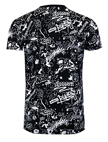 Screenshotbrand Mens Hipster Hip-Hop Urban Tees - NYC Street Fashion Graffiti Animation Print T-Shirt3