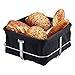 GEFU Brotkorb BRUNCH, eckig schwarz, quadratischer Edelstahlbrotkorb mit Stoffüberzug