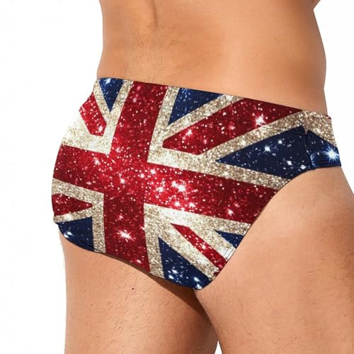 England Shining UK Flag Print Mens Swim Briefs Low Waist Swim Trunks Swimsuit3