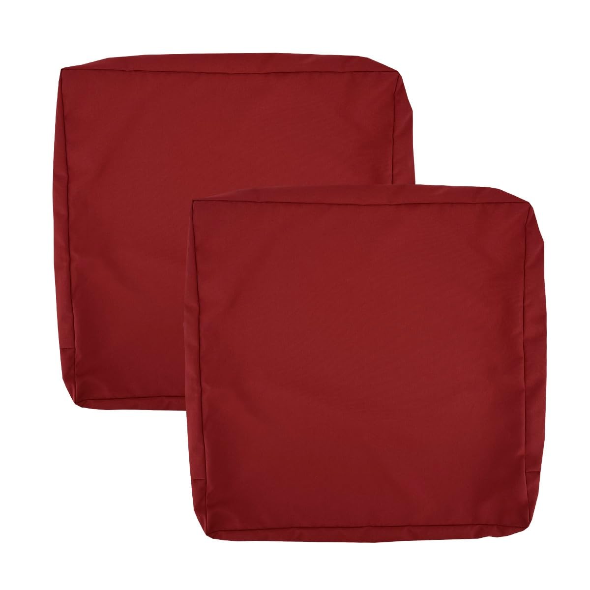 AQIGR 2 Pack Waterproof Chair Cushion Cover 60cm x 60cm, Patio Outdoor Seat Cushions Replacement Pads Covers 55x50 60x50 with Zipper for Indoor Rattan Furniture(Burgundy,60x55x10cm)