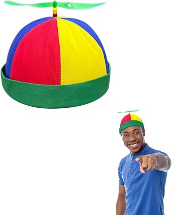 Propeller Hat,Helicopter Cap,Propeller Hat,Funny Hats, Fancy Dress Party Hats with Night Fluorescent Propeller, Suitable for Adults Adjustable Size