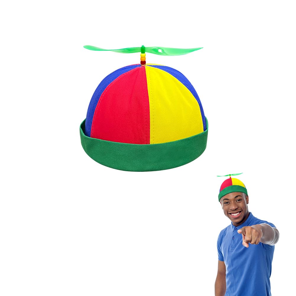 Casquette à Hélice SIEBOLD, Hélicoptère Casquette, Homme/Femme, Taille Réglable, Rainbow, Pour Cosplay, Fête, Halloween