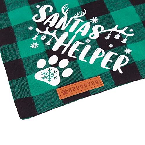 Adoggygo Christmas Dog Bandanas, Red Green Plaid Dog Christmas Scarf Bib, Multiple Sizes Offered, Merry Christmas Bandanas For Large X-Large Dogs Pets (X-Large, Red&Green) #TOP5