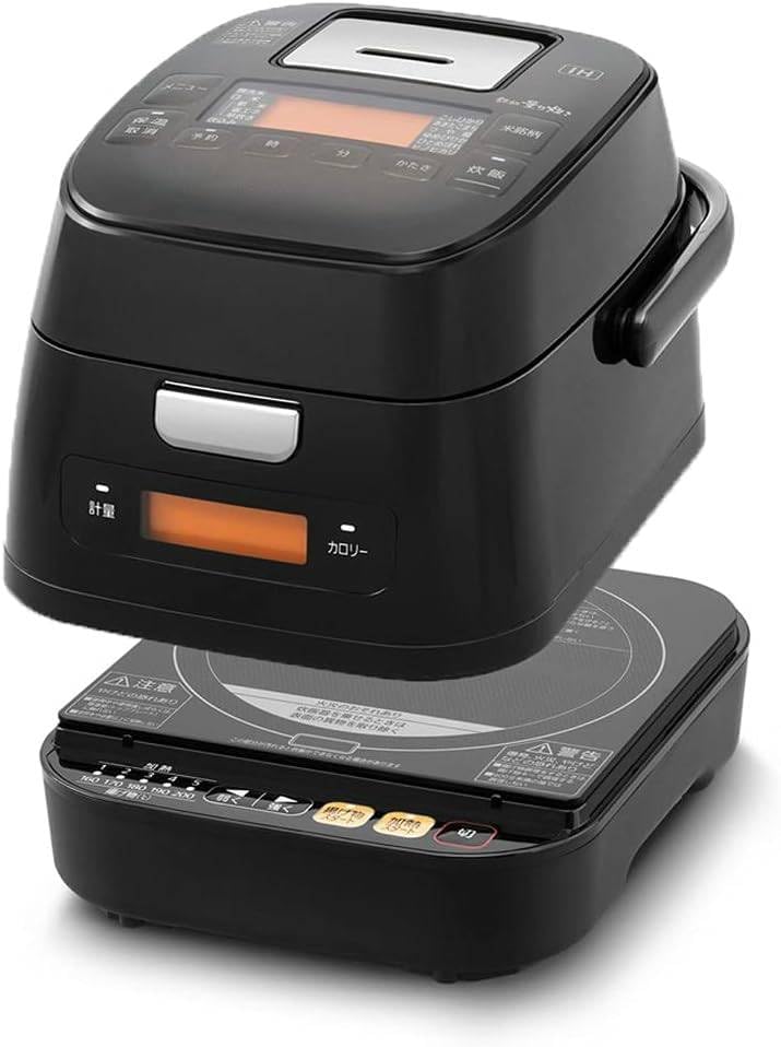 Amazon | 分離式量り炊きIHジャー炊飯器3合 ブラック | ノーブランド品