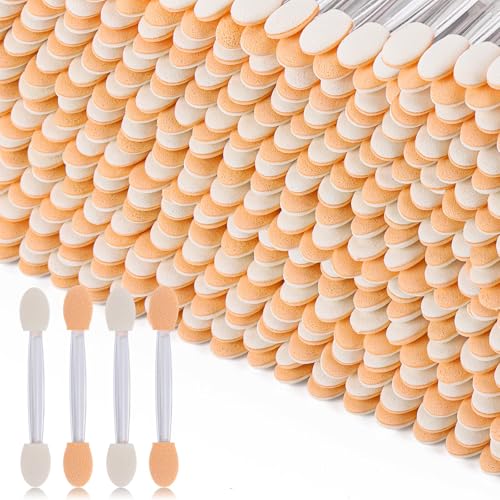 1000 Eye Shadow Applicator Disposable Foam Makeup Brush Sponge Tipped Oval Eyeshadow Applicators Dual Sides Clear