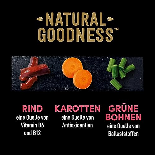 Cesar Adult Hundenassfutter Natural Goodness, 6 Dosen, 6x400g – Ausgewogenes Premium Hundefutter nass, reich an Rind, mit natürlichen Zutaten hergestellt
