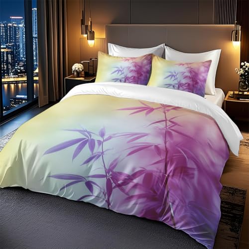 Parure de lit 200x200 microfibre respirante et durable jaune bleu - 5