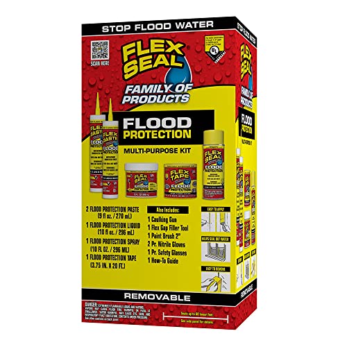 Flex Seal Flood Protection Multi-Purpose Kit Waterproof Removable Use on Windows Doors Garage Doors Seams Casings Thresholds Conduits Vents Ducts and More
