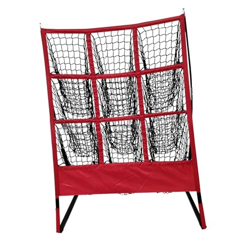 KiBcsLic Baseballs Pitching Net Pitching Target Portable Replacement Lightweight 9 Holes Throwing Net for Park School Catching Outdoor
