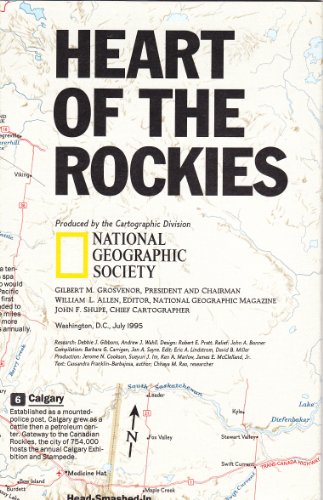 National Geographic Map Heart of the Rockies July 1995 pour collectionneurs