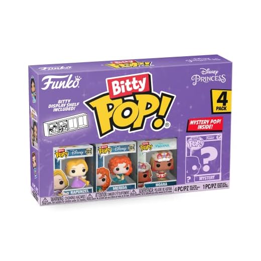 Funko Bitty POP! Disney Princesa - Rapunzel 4 Paquete Incluye Rapunzel, Merida, Moana, And A Mystery Figure Y Una Mini Figura Misteriosa De Sorpresa - 2.3 Cm - Figuras Miniaturas Coleccionables
