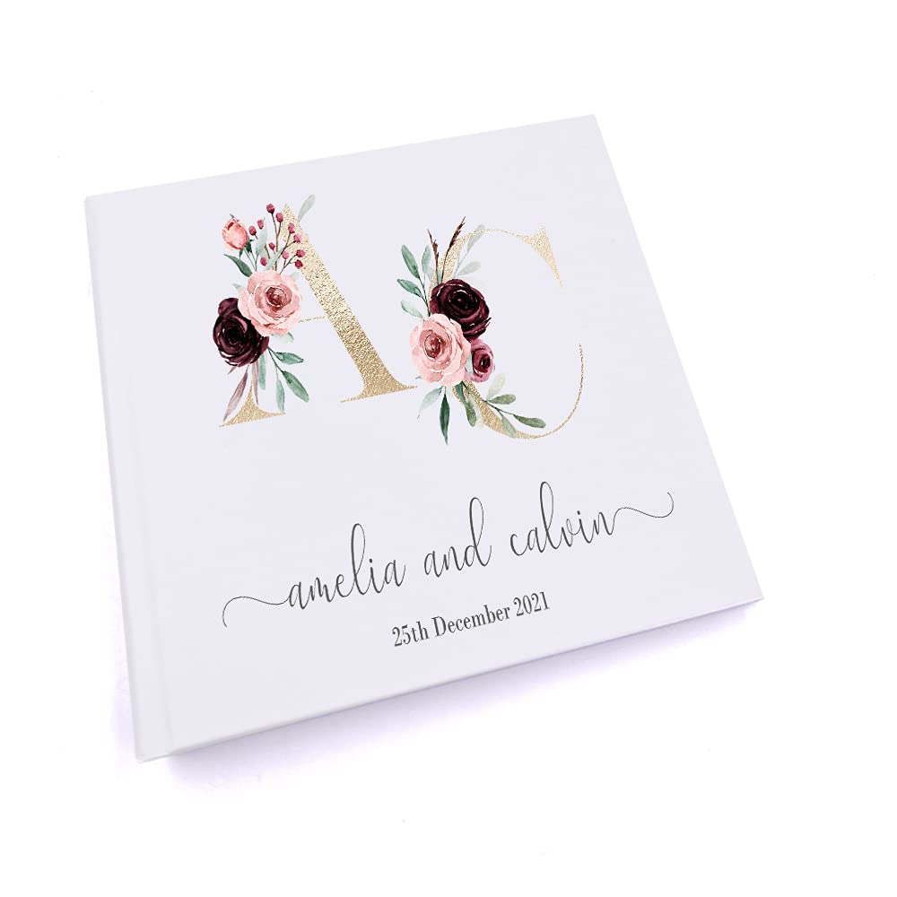 personalised Initials White Wedding Photo Album Slip In 6 x 4 Photos