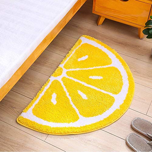 Rainbow/Lemon Rug Carpet Water Absorption Non-Slip Bedroom Bathroom Door Mat (Lemon S) #TOP5