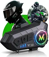 Fone Bluetooth Y10 para Capacete de Moto | Som Hi-Fi Potente | Bluetooth 5.3 Estável | Microfone com Redução de Ruído | IPX6 à Prova d’Água | Compatível iOS e Android