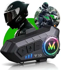 Fone Bluetooth Y10 para Capacete de Moto | Som Hi-Fi Potente | Bluetooth 5.3 Estável | Microfone com Redução de Ruído | IPX6 à Prova d’Água | Compatível iOS e Android