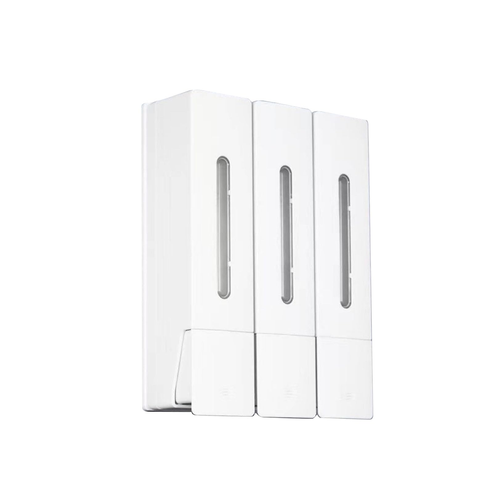 Dispensador de champú y acondicionador de 3 cámaras montado en la Pared 1200 ml Dispensador de jabón de Ducha ABS a Prueba de Fugas de Gran Capacidad para baño Hotel Hogar (Cabeza Triple