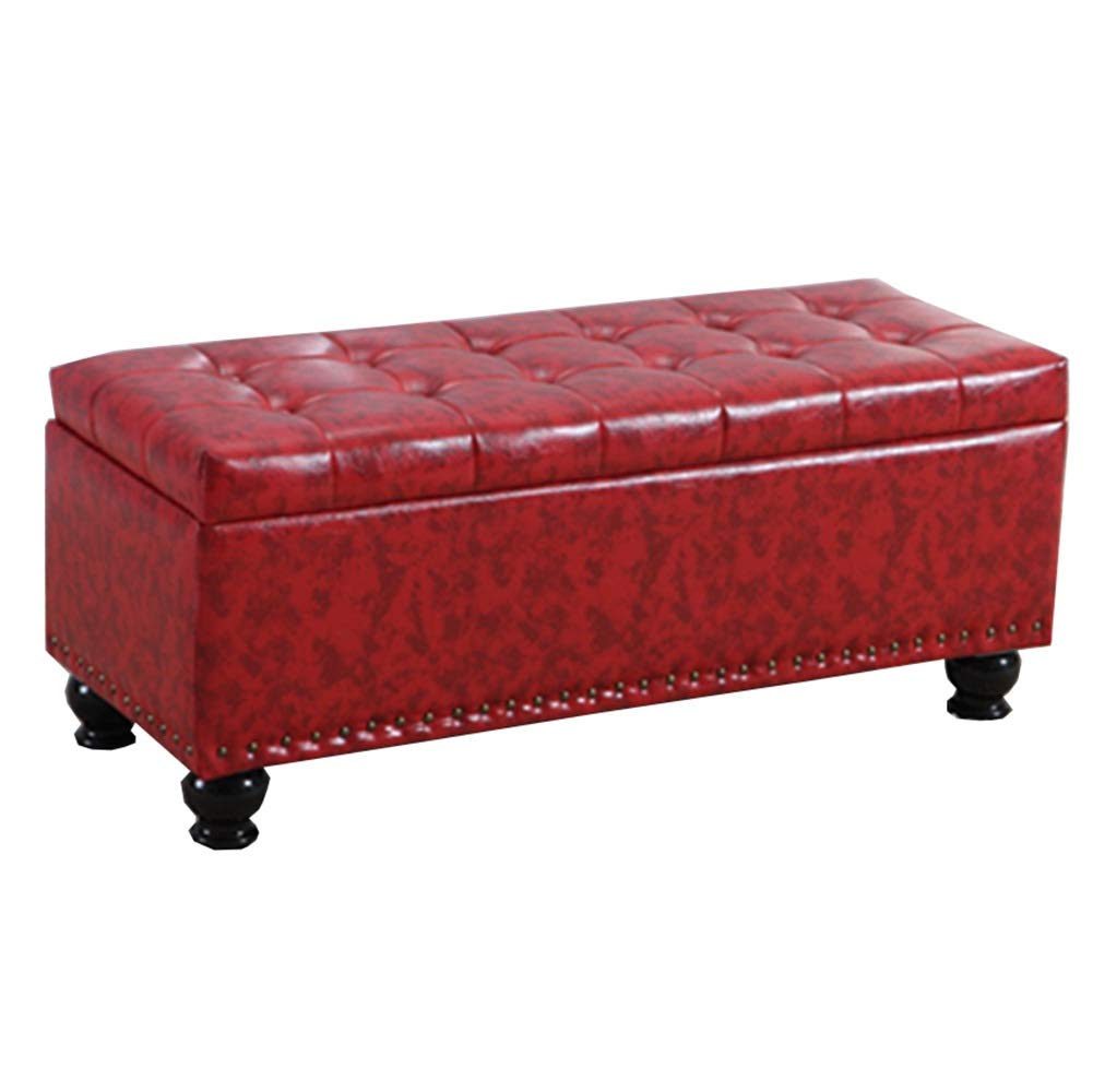 Tabouret de rangement gain de place, banc coffre à jouets avec rabat
