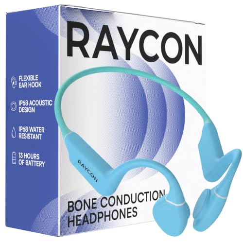 Raycon Bone Conduction Headphones Bluetooth - Open Ear Running Headphones, Sweat & Water-Resistant Earbuds with Mic for Sports & Workouts, 13hr Playtime (Mint)