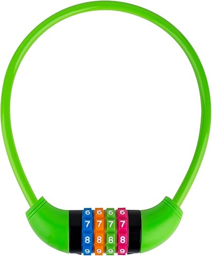 Miniatura 3 de Cable de bloqueo de bicicleta, bloqueo de cable de bicicleta con combinación de 4 dígitos y cabezal de bloqueo de aleación, bloqueo de cable de