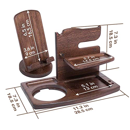 Gifts For Dad Fathers Day Rotating Wood Docking Station Gifts For Men Bedside Organiser For Mens Birthday Gifts For Men Watch Wallet Stand Grandad Dad Gifts Boyfriend Anniversary Presents For Women #TOP1